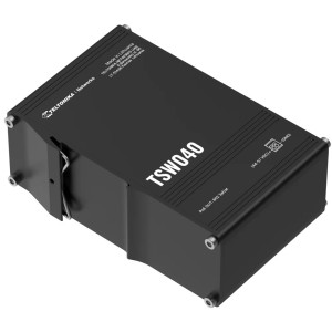 Teltonika TSW040 8-Port Unmanaged Fast Ethernet PoE+ Switch with rugged aluminum housing
